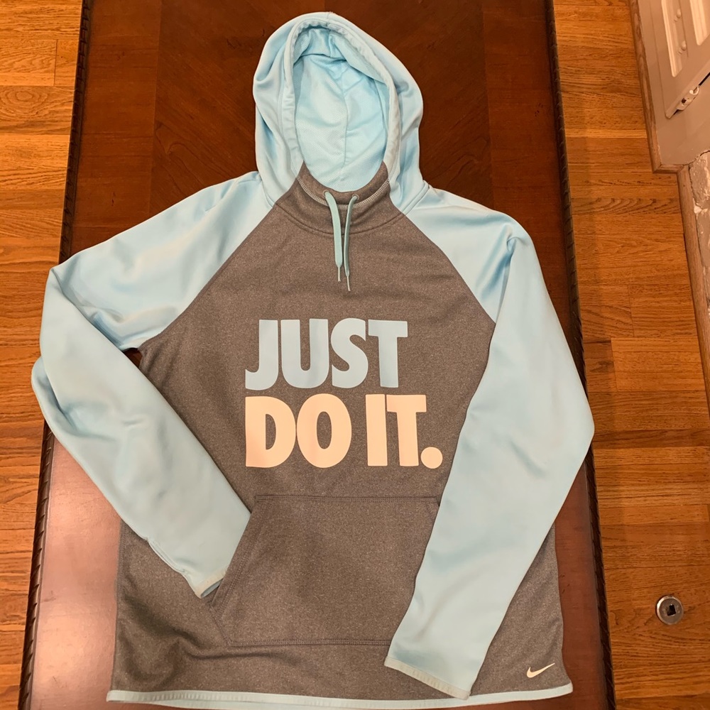 NIKE Just Do It blue and grey hoodie
